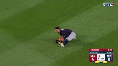 [Highlight] [Highlight] Andres Gimenez shows off his shiny glove diving to rob the Twins of a run