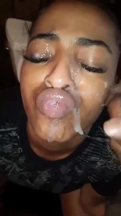 She got a pretty facial