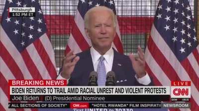 Joe Biden gives an articulate statement on Covid