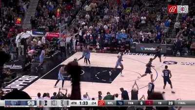 [Highlight] James Harden systematically knocks the ball into the air to himself in the corner and drains a clutch three to tie the game!