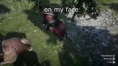 My friend's horse poops on me (link to full video in the comments)