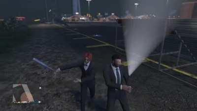 Two morons trying to fight