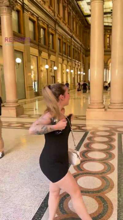 Big boobs, public flashing - it's a combination that never fails to turn heads!