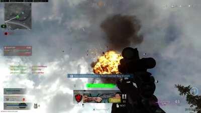 My teammate had this beautiful grenade toss.