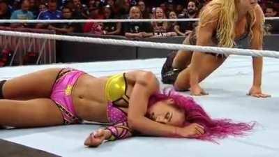 Sasha falls asleep during a championship match (REAL)