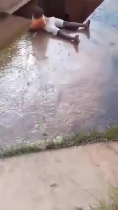 he goes to the square hole