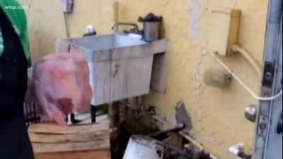 Chinese restaurant dirty sink