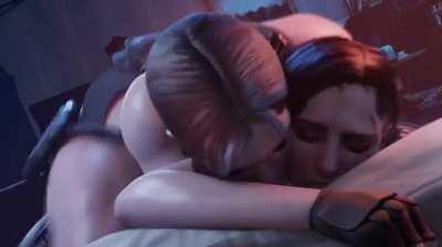 Very deep prone bone creampie (futa x female)