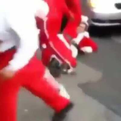 Santas get to fight too