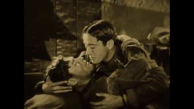 Wings (1927)- First scene ever in a film to display male affection toward one another. Dir. by William A. Wellman and Harry d'Abbadie d'Arrast