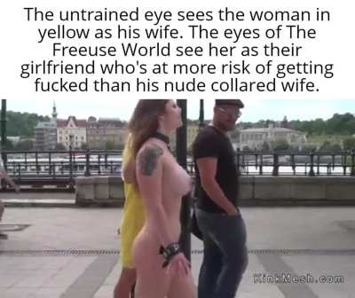 A casual walk in The Freeuse World for a husband, wife, and girlfriend.