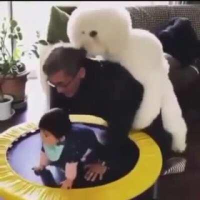 At least his kid is having fun