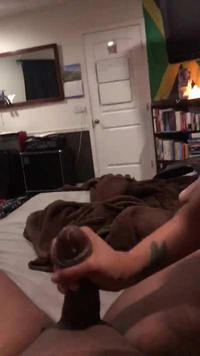 petite latina jacks off my bbc