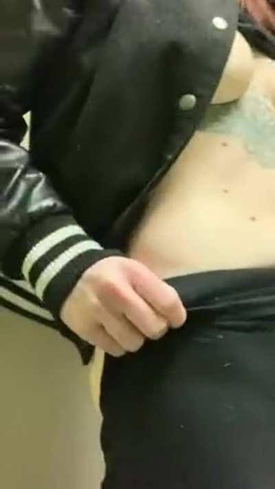 Caught Masturbating in Public toilet