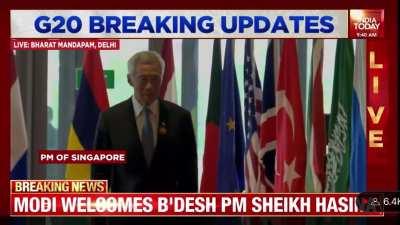 PM being introduced at the G20 by India Today channel. 