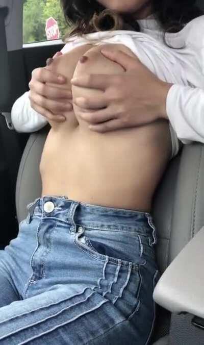 Flashing Myself in the Car 🤭💕