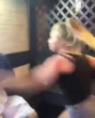 Girl relentlessly hitting her bf