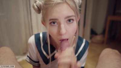 Blonde Making Him Blow His Load