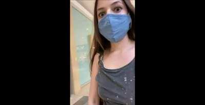 Flashing that tiny pussy