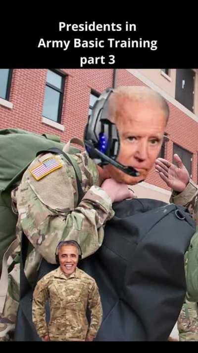 a.i. Presidents at Army Basic Training. (Biden didn't shave) Ben Shapiro as the Drill Sergeant