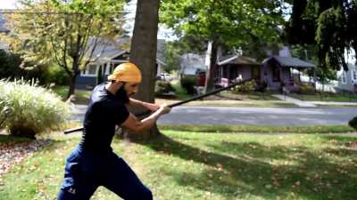 Trying to reprogram from using a katana. But. I'm getting pretty good with the bo-staff.