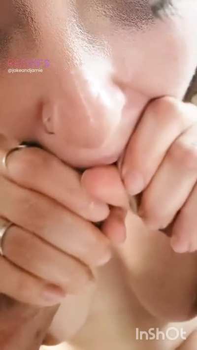 She loves two cock blowjob