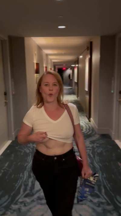 Hotel hallway in Vegas just now