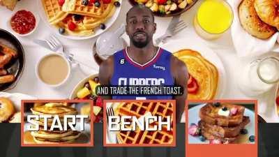 [Highlight] Kawhi drops his iconic laugh while ranking breakfast menu