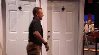 To demonstrate how easily a standard door can be broken