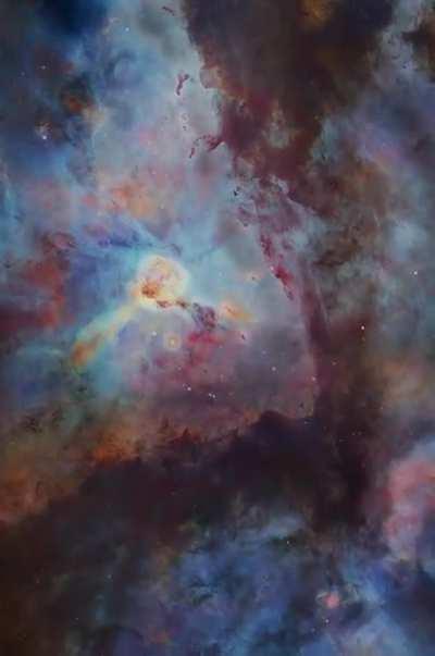 I rendered my photo of the Carina nebula in 3D with accurate star positions