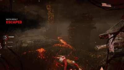 (Taken from a Friend’s Perspective) So, After escaping, getting escape points, and the game saying i escaped, Pyramid Head walks through the Exit Gate Wall to Mori me Post-Game. Same thing happened to my friend filming, who gets knocked down and mori’ed o