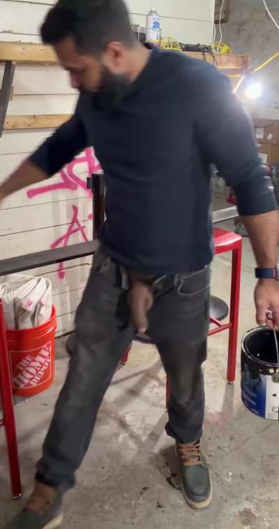 Dad's big uncut soft bouncing around