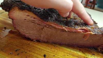 Best Brisket I have made so far - 10# Costco Prime, dalmatian rub, smoked ~9 hours on red oak and hickory