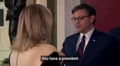 Rep. Madeleine Dean speaks to Mike Johnson on a hot mic