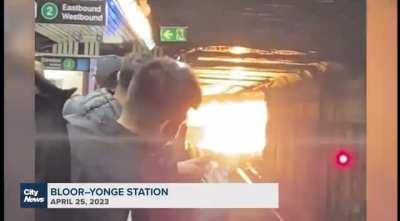 Fire/explosion at subway station in Toronto, Canada today (April 25, 2023)