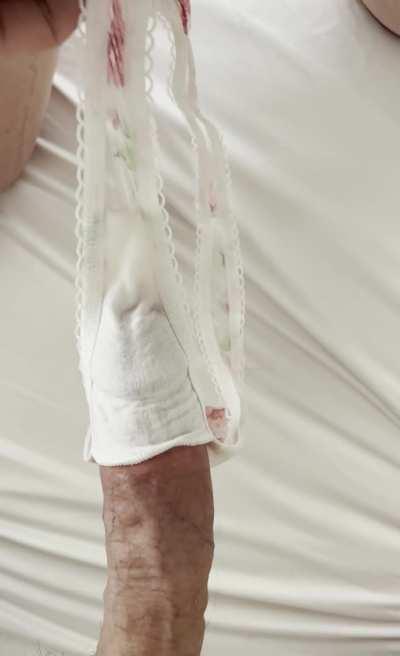 She finishes me off in her panties before putting them on
