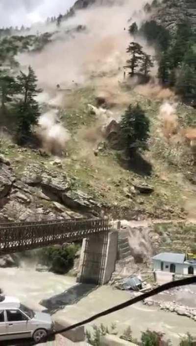 Rocks falling from cliff