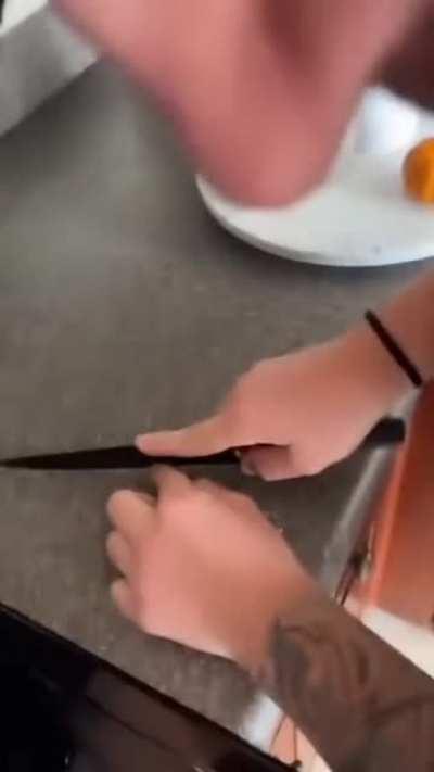 Good girl doesn’t eat unless her food is “cooked”