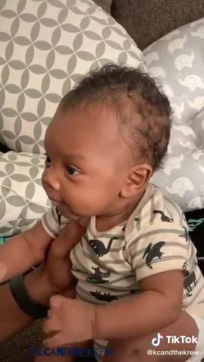 Genius two month old baby