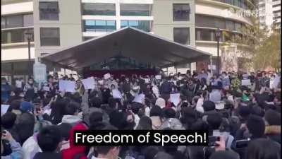 Tsinghua University students call for Democracy, Freedom of Speech and Rule of Law