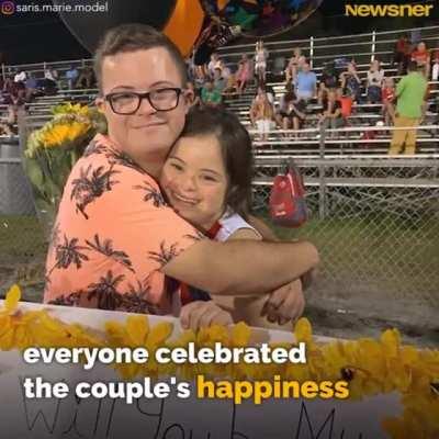 An entire school were caught by surprise when a couple who have Down Syndrome declared their love for each other