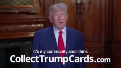 Donald Trump promotional video for his new trading cards he is selling for $99