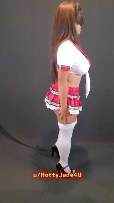 My busty Asian school girl outfit