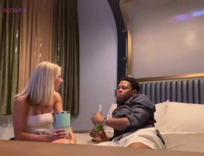 Cute blonde girlfriend cheating her boyfriend with a black guy (check the links in the comments)