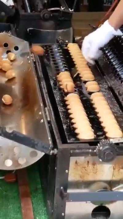 Making Japanese pancake balls