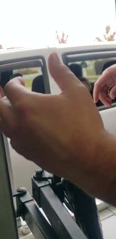 woman claims her 7 year old daughter was terrified because a manager walked outside.