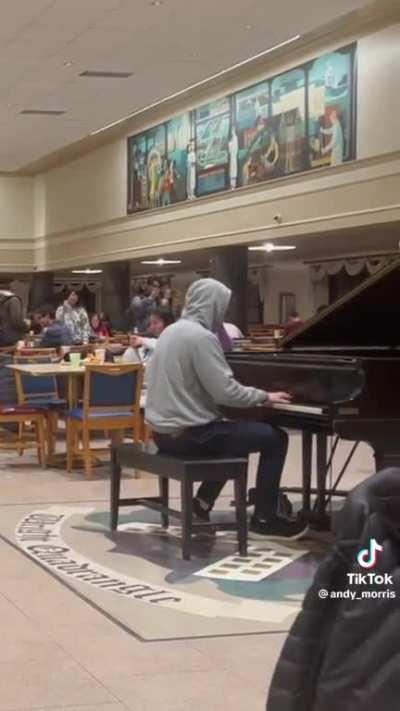 The piano makes everyone smile