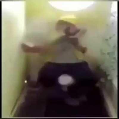 breaking in of the toilet