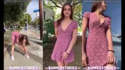 Ellie Eilish sexy sundress on the streets