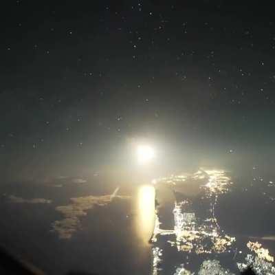 Falcon 9 launch view from cockpit at FL340 (Credit: Edgardo German)